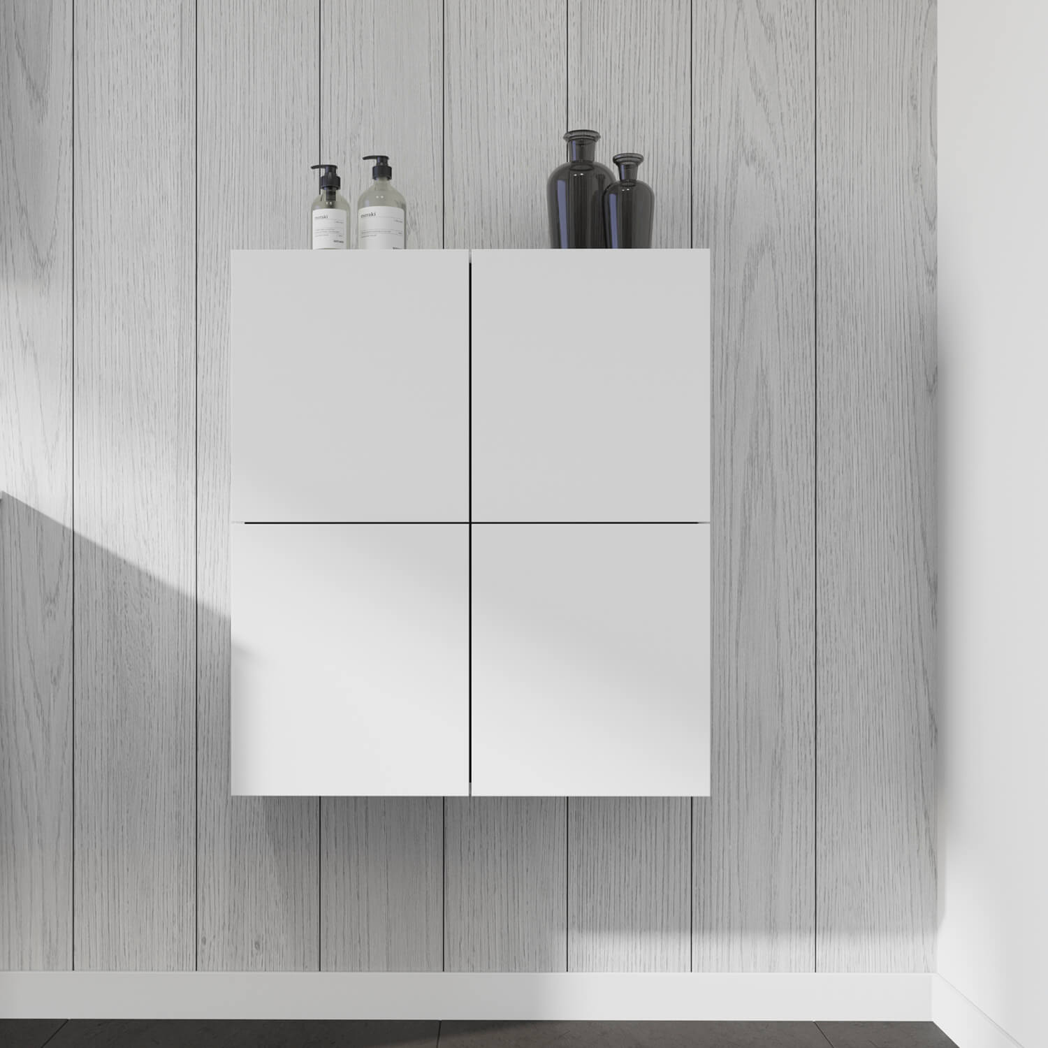 L-Cube semi-tall cabinet in white
