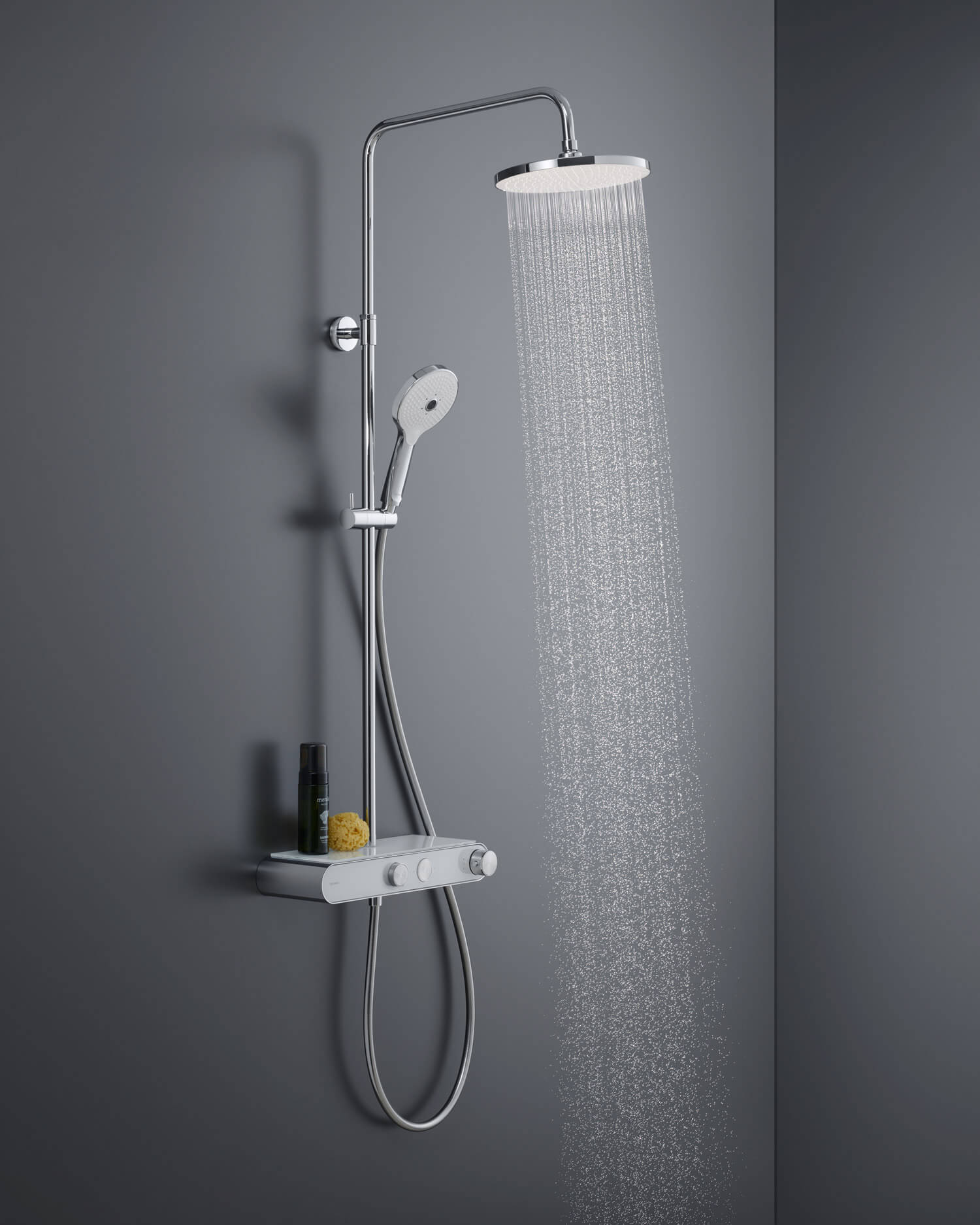 Shower System Shelf 1050 mit laufendem Wasser