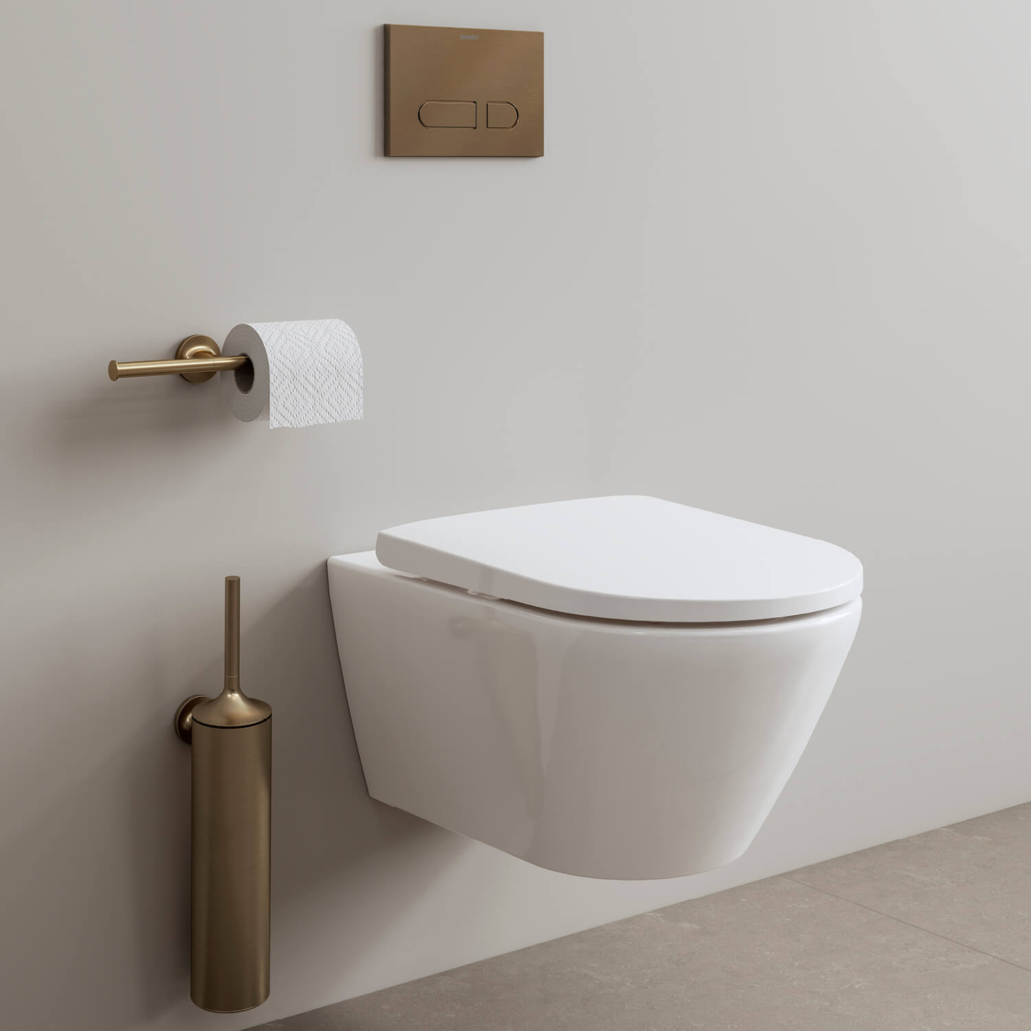Toilet accessoires in bronze brushed

