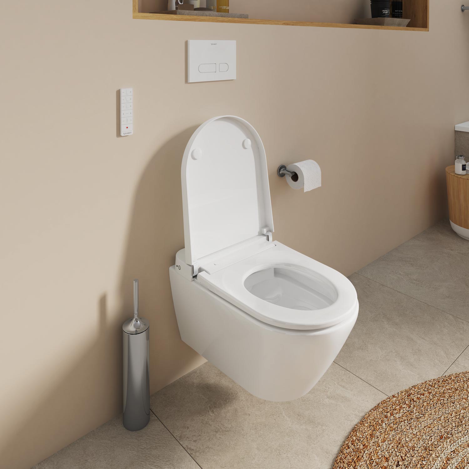 SensoWash® D-Neo shower toilet with open toilet cover
