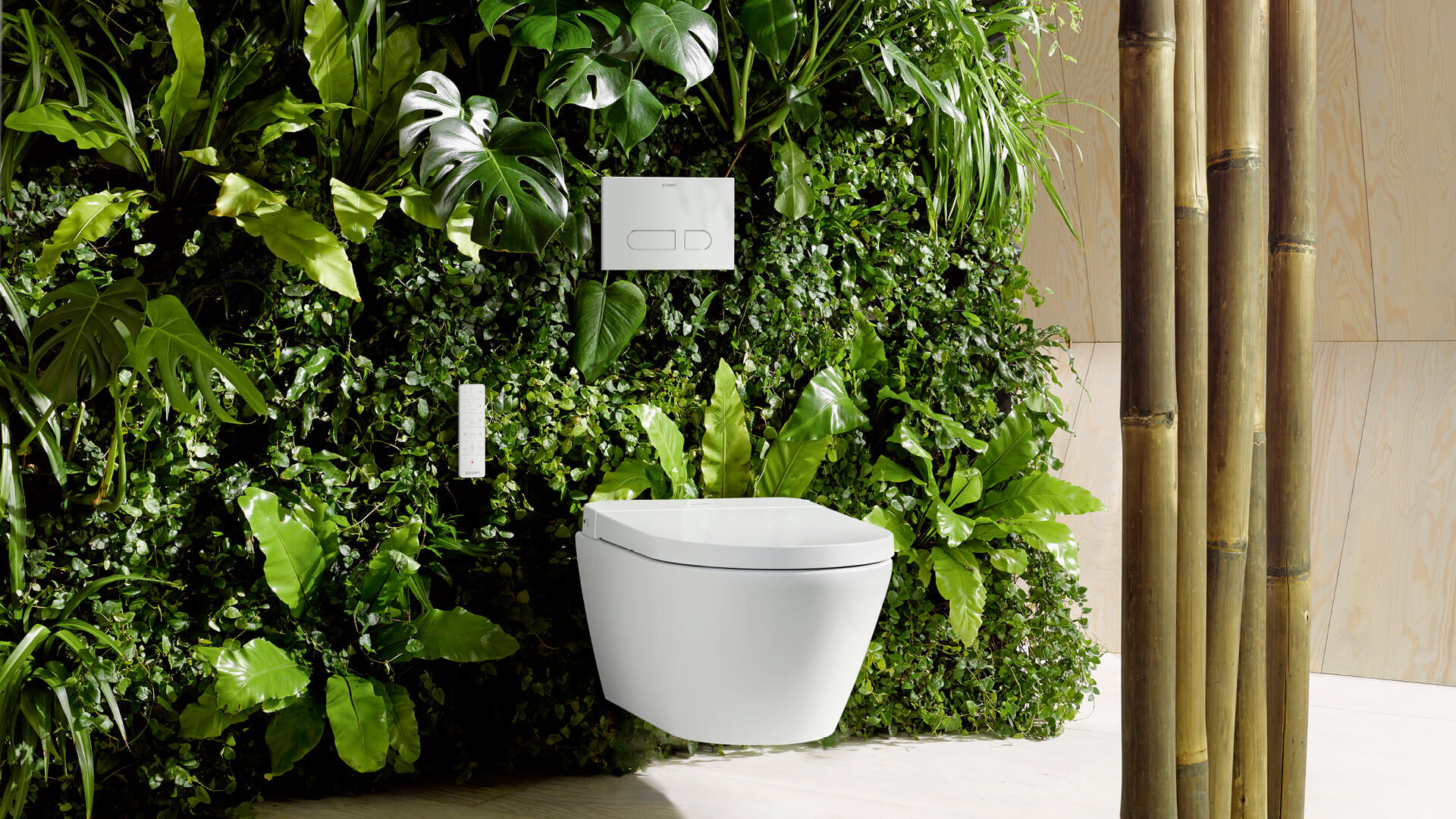 SensoWash® D-Neo shower toilet with tropical background

